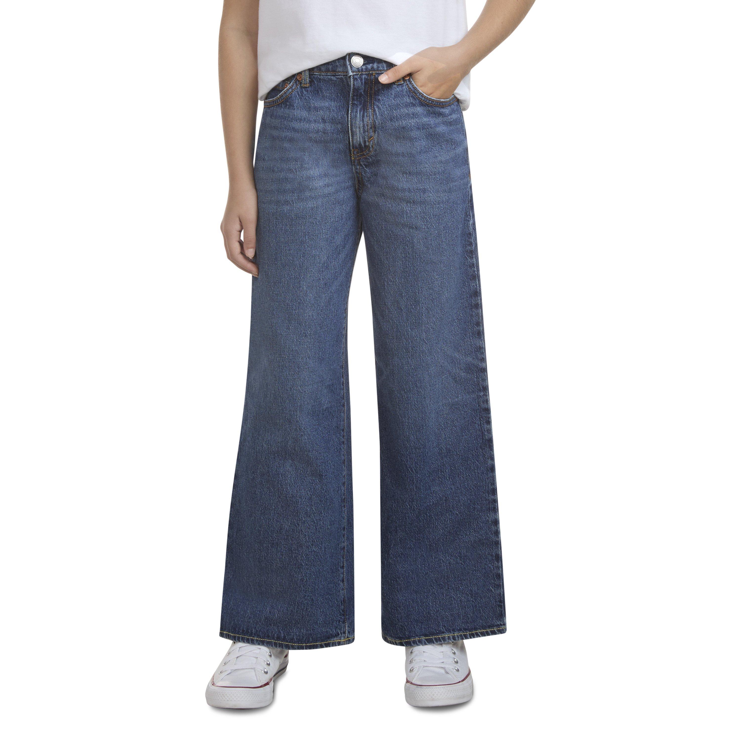 Levi's High Rise Baggy Med Wash Big Girls' Dark Blue Denim Jeans - DK BLUE
